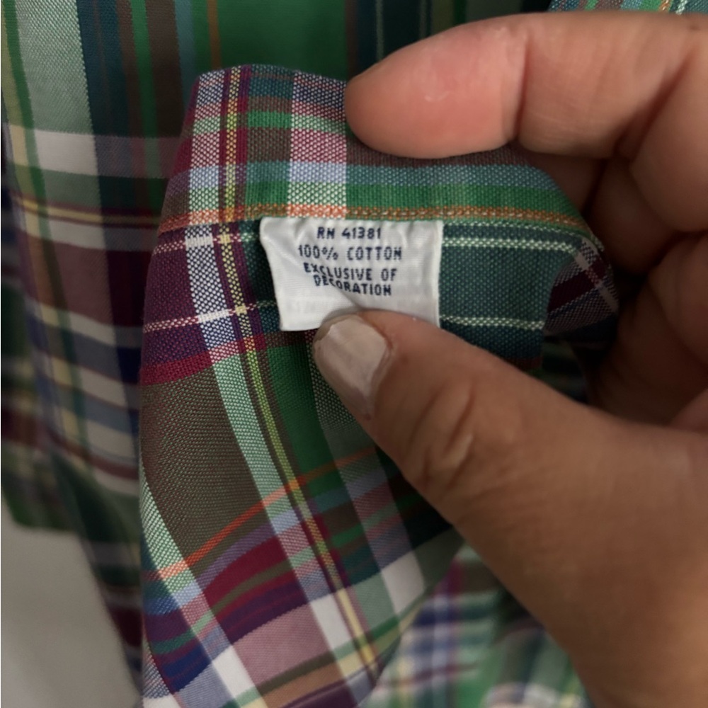 RALPH LAUREN Oxford Plaid Long Sleeve Button Up Shirt Mens XL Preppy Casual - Picture 7 of 7